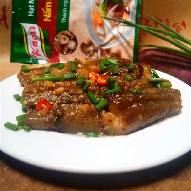 Cà Tím Nướng Sốt Mỡ Hành
