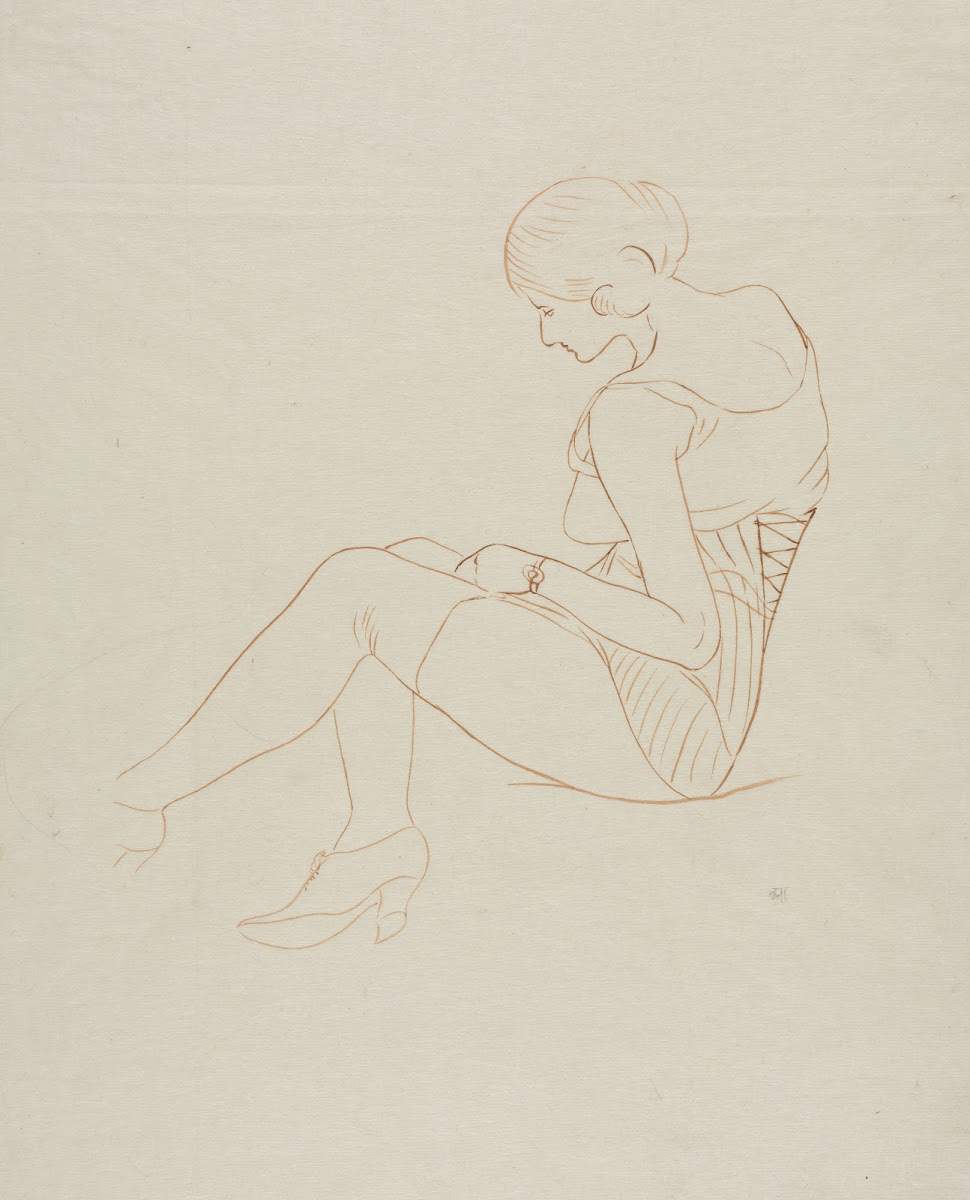 Semi nude Woman Seated early 20th century