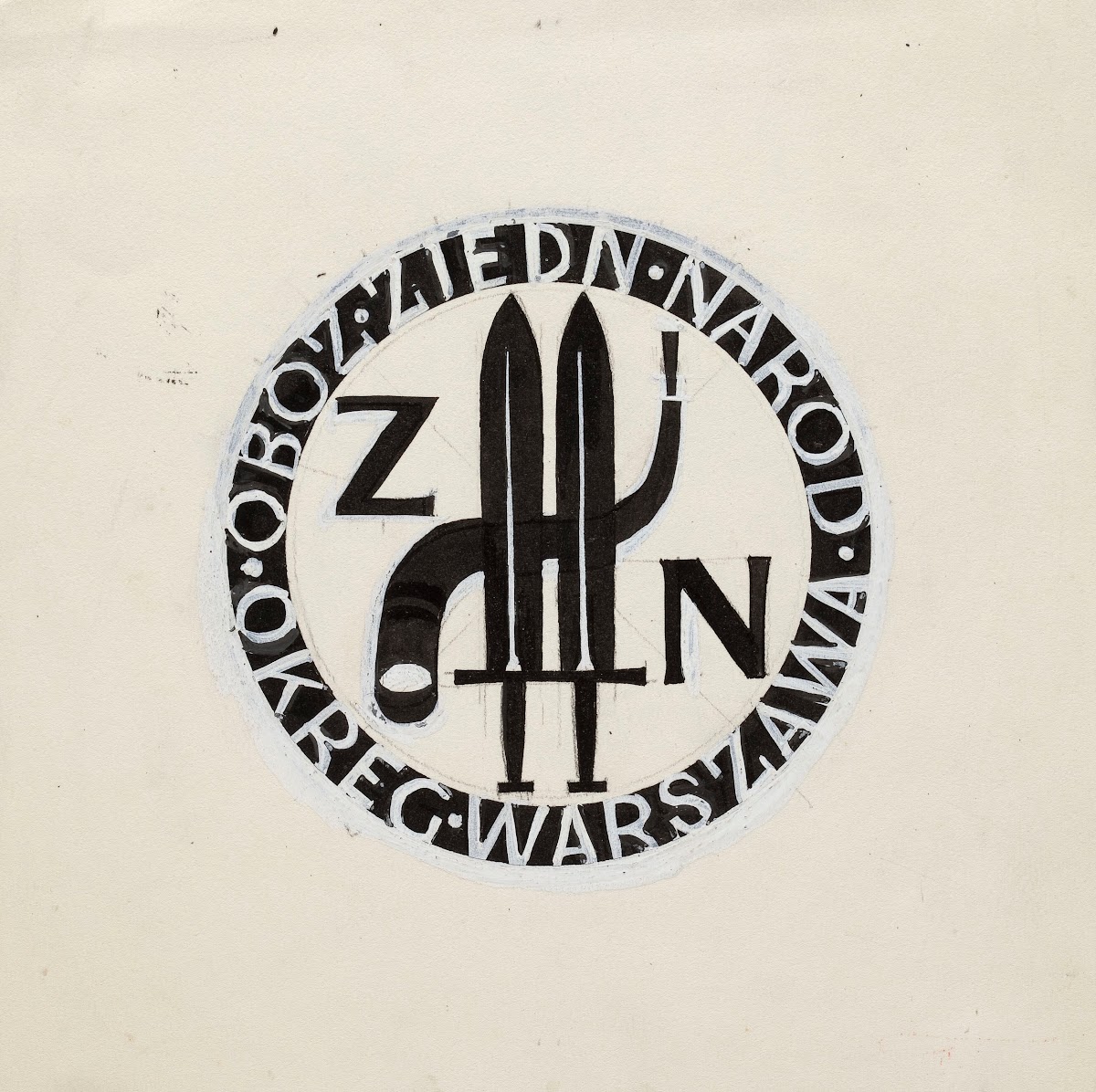 Projekt znaku Obozu Zjednoczenia Narodowego 1937