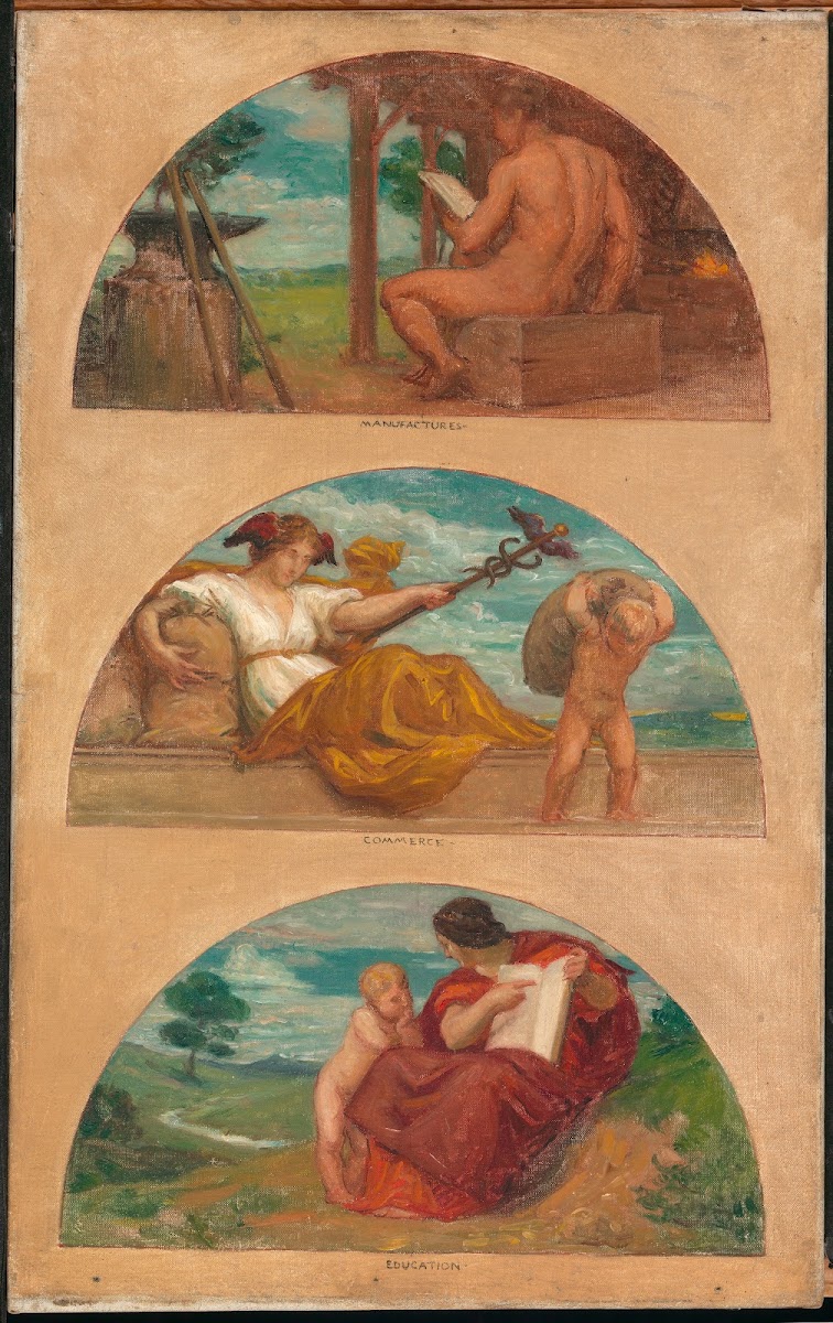 The Progress of Civilization The Forge Commerce and Education mural study State