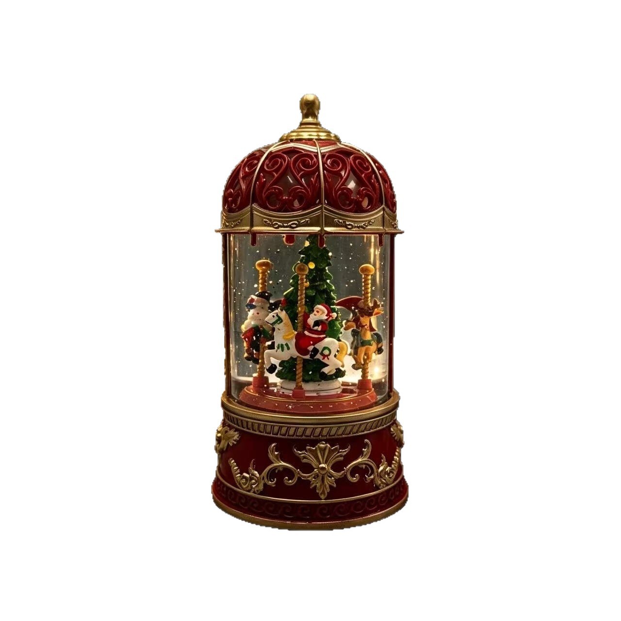 Decorative LED lantern music box with carousel