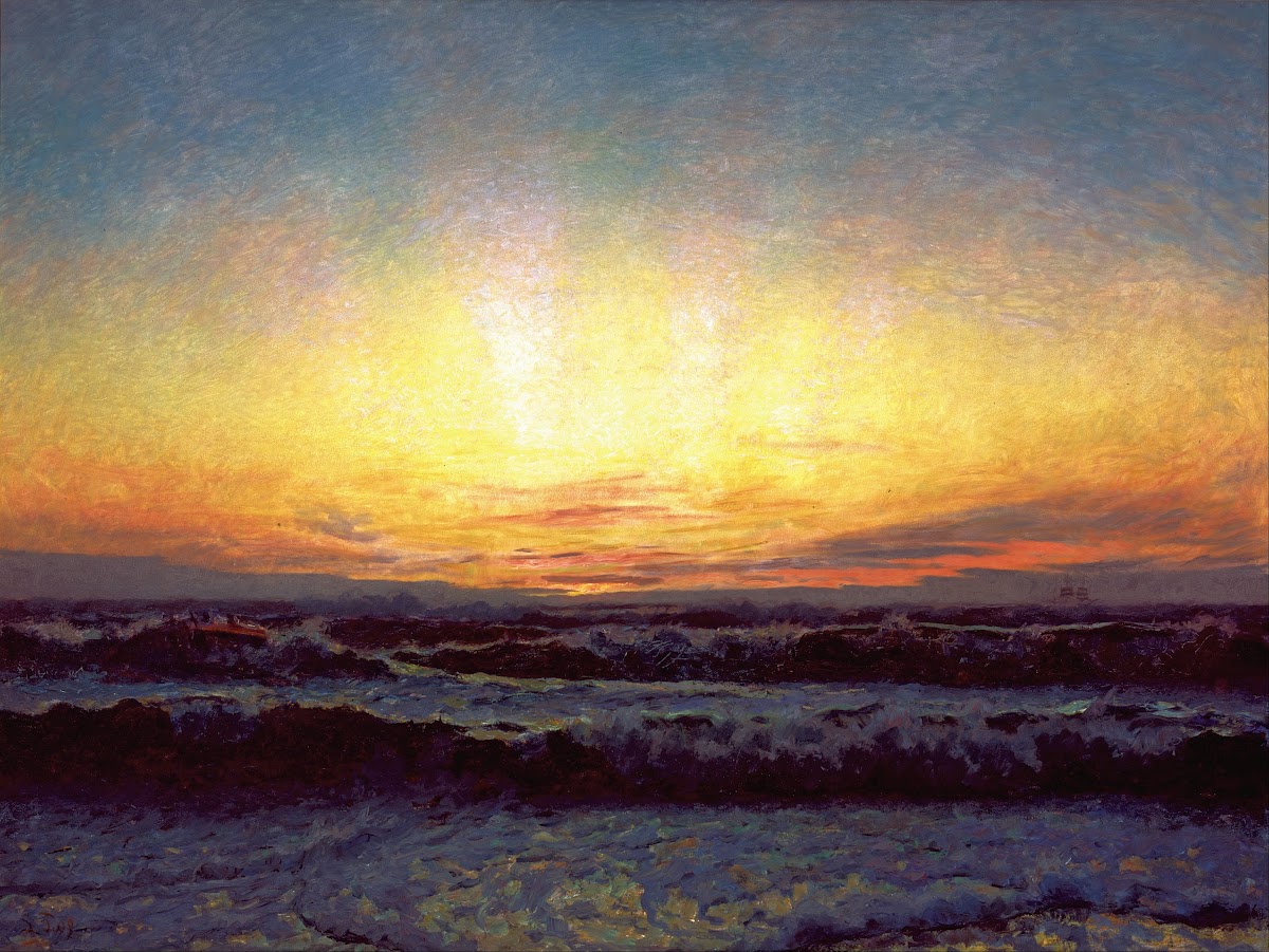 Vesterhavet i storm Efter solnedgang Højen 1909