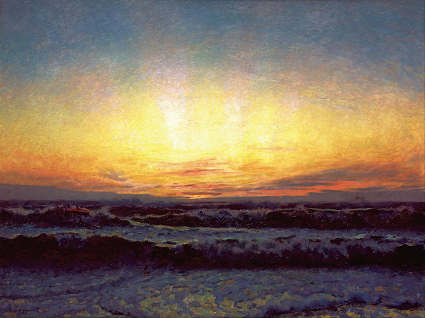 Vesterhavet i storm Efter solnedgang Højen 1909