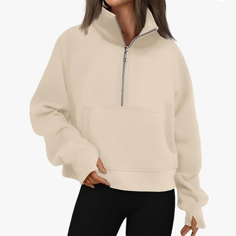 Damen-Sweatshirt mit Reißverschluss und Raglanärmeln