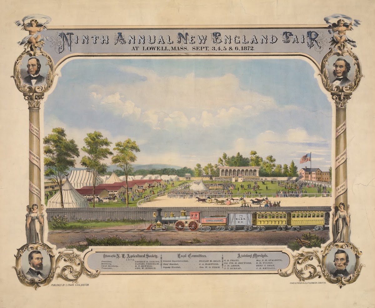 Ninth annual New England Fair at Lowell Mass Sept 3 4 5  6 1872 1872