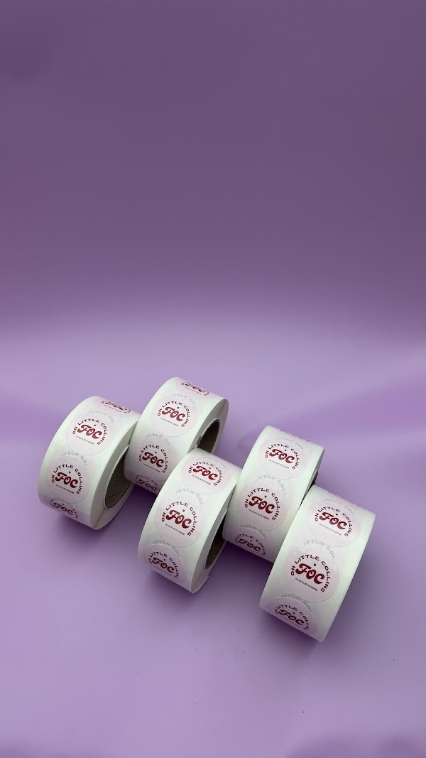 Labels on Rolls printed by Sticky Sitch Melbourne