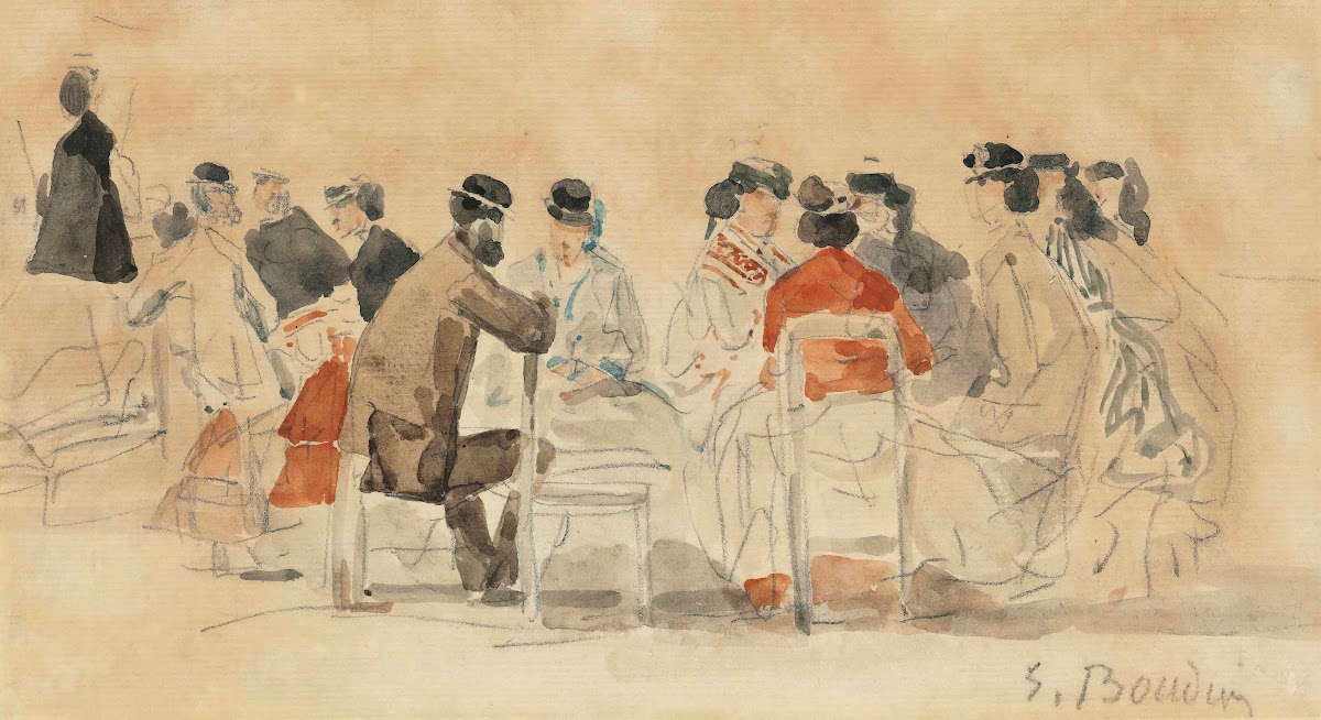 Scène de plage circa 1866