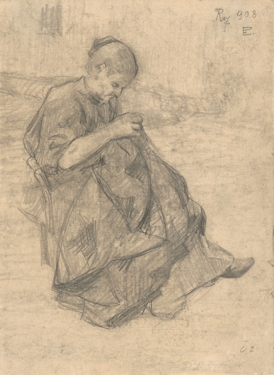 Study of a Seated Woman Sewing 1908