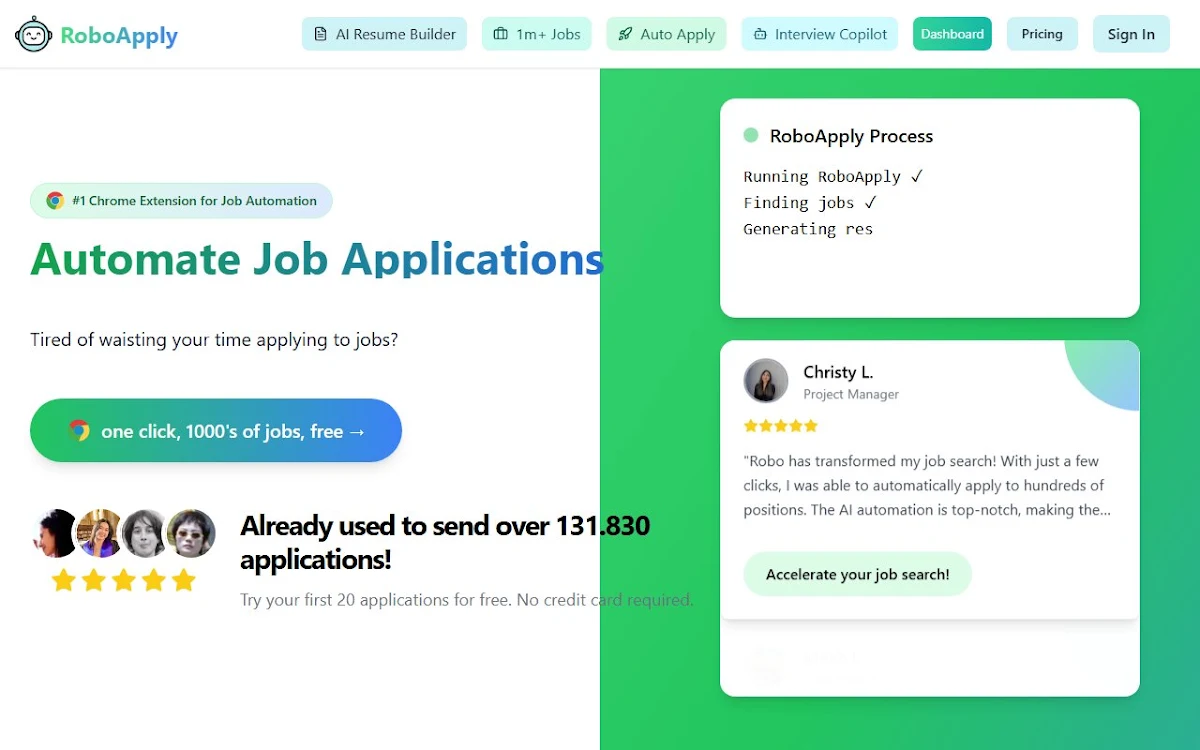 Captura de RoboApply.ai