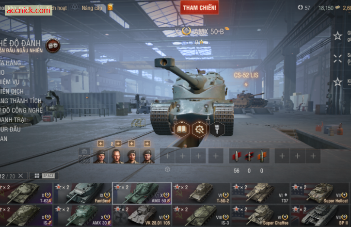 Acc WoT có 4 tank cấp 10 và 18k trái phiếu, 2.600 vàng, hơn...