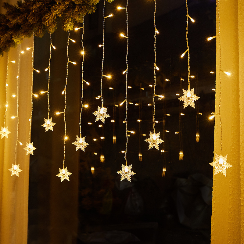 LED-Schneeflocken-Lichtervorhang