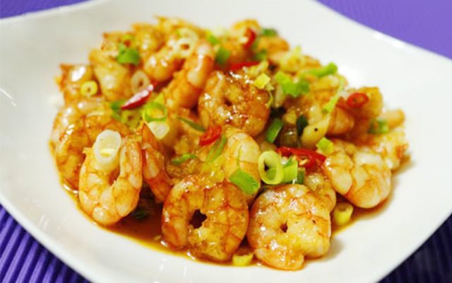 Tôm Rang Tỏi Hành