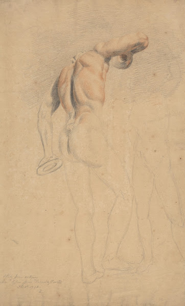 Male figure holding discus seen from behind 1798