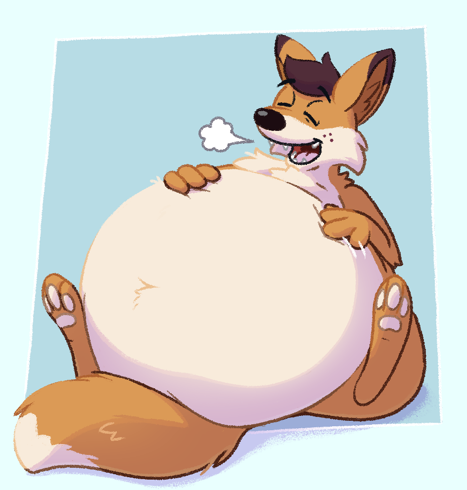 Copper, belonging to Huckleberry Blue, satisfied after a meal