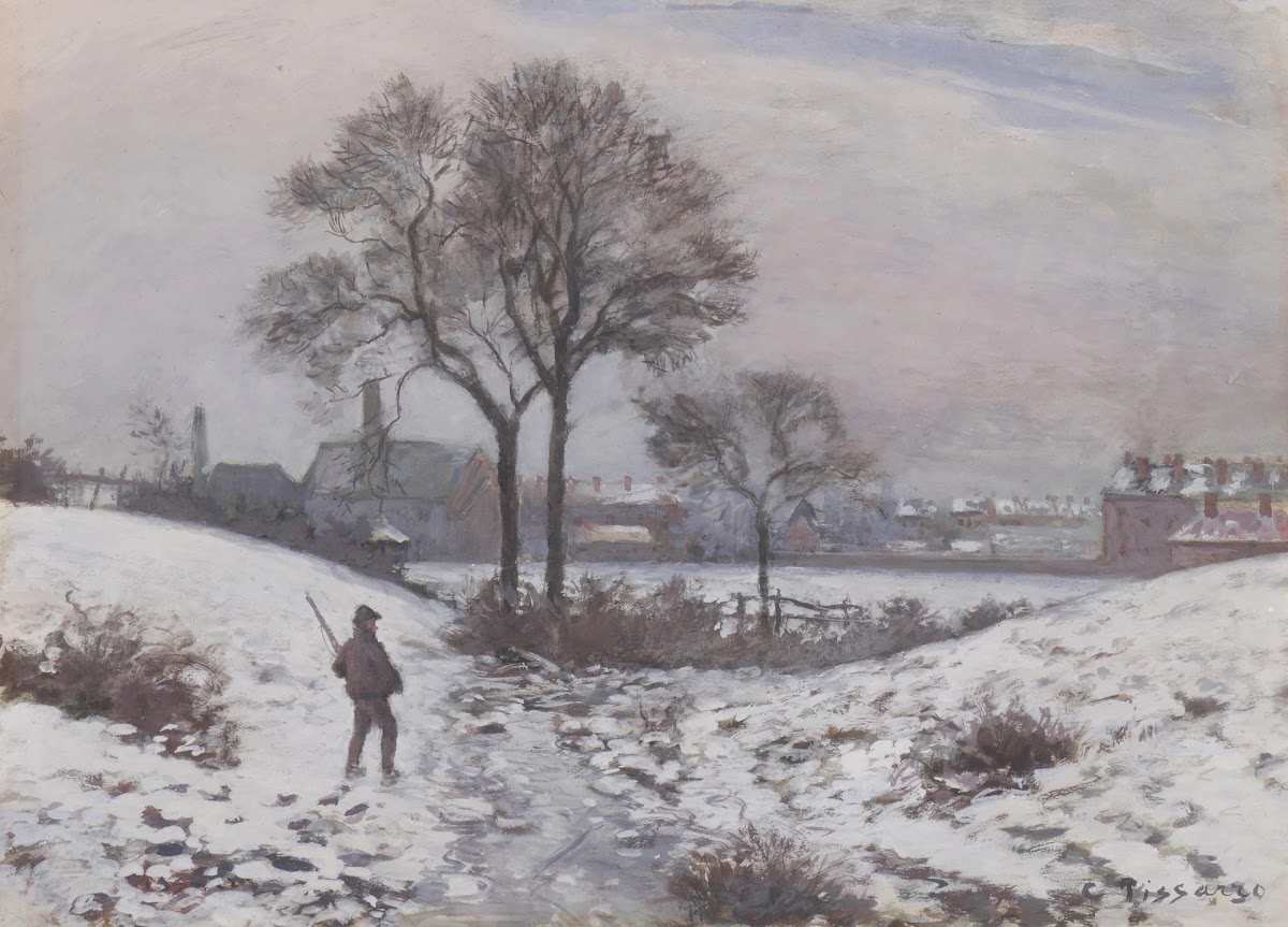 Chasseur en hiver paysage à Norwood 1870