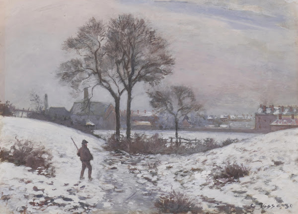 Chasseur en hiver paysage à Norwood 1870