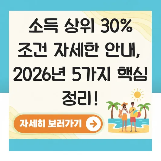소득 상위 30% 조건 자세한 안내