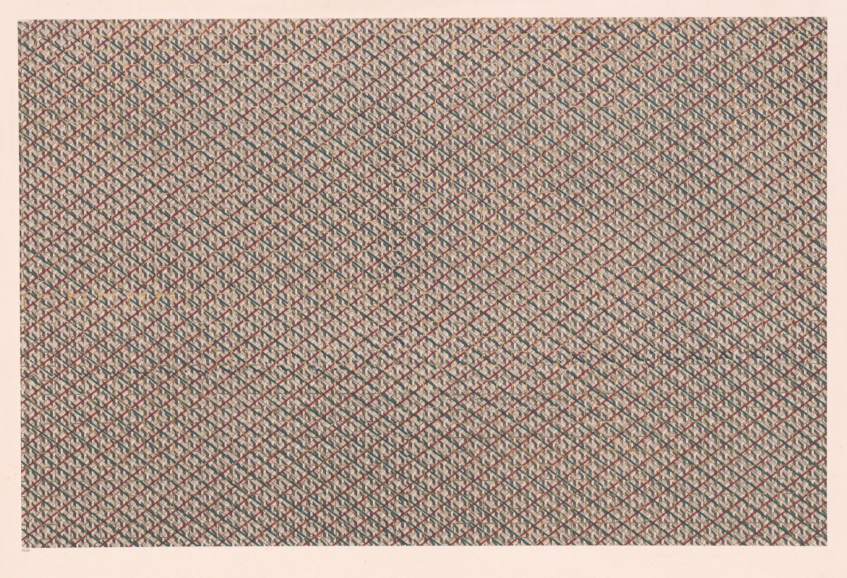 Walzendruckpapier mit Golddruck geometrisches Flächenmuster 1855   1900