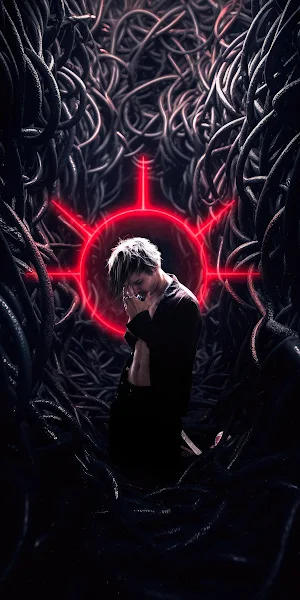 Neon, Cables, Gothic, Portrait, Surreal 4K iPhone Wallpaper Background