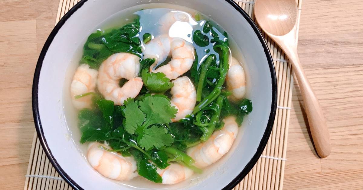 Canh Cải Xoong Nấu Tôm Nguyên Con