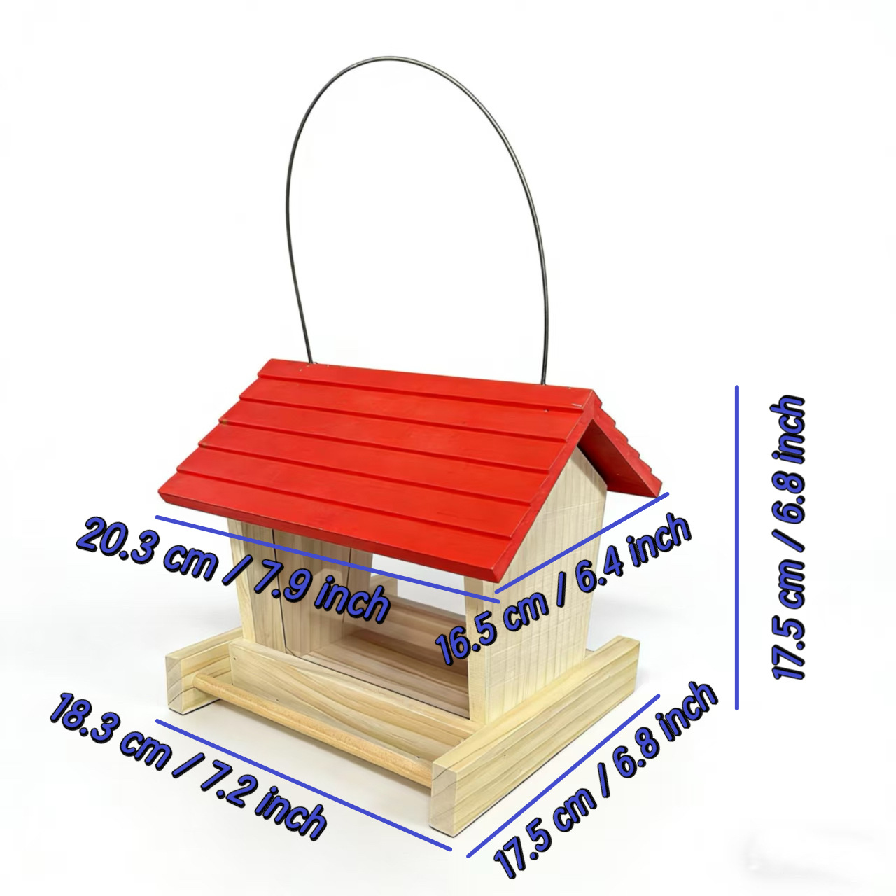 Decorative birdhouse made of pine wood