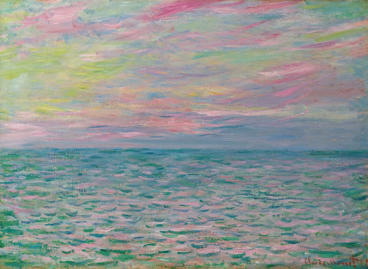 Coucher De Soleil À Pourville Pleine Mer 1882
