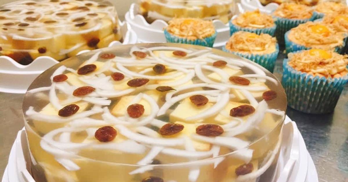 Thạch rau câu dẻo flan nho khô