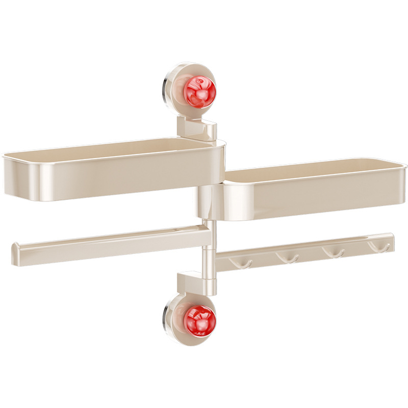 Rotating suction cup spice shelf, wall-mounted
