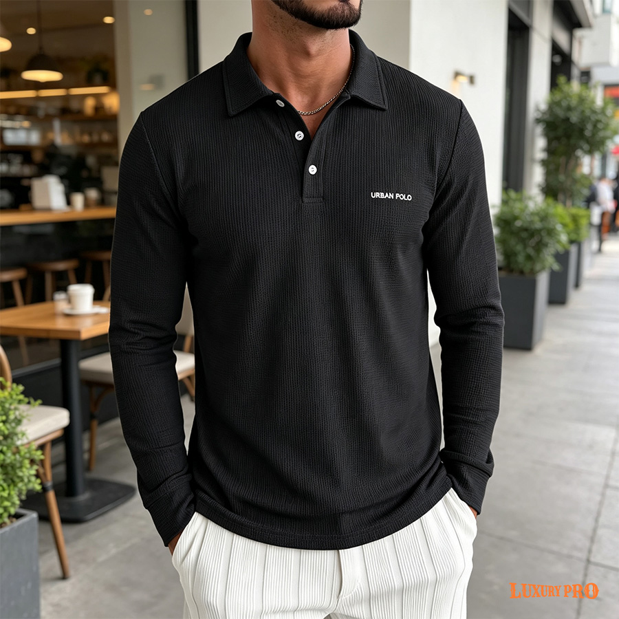2D‑Waffle‑knit Polo Shirt