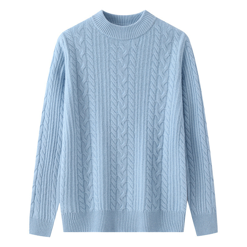 Men's Wool Sweater, 100% Wool, Stand Collar, Loose