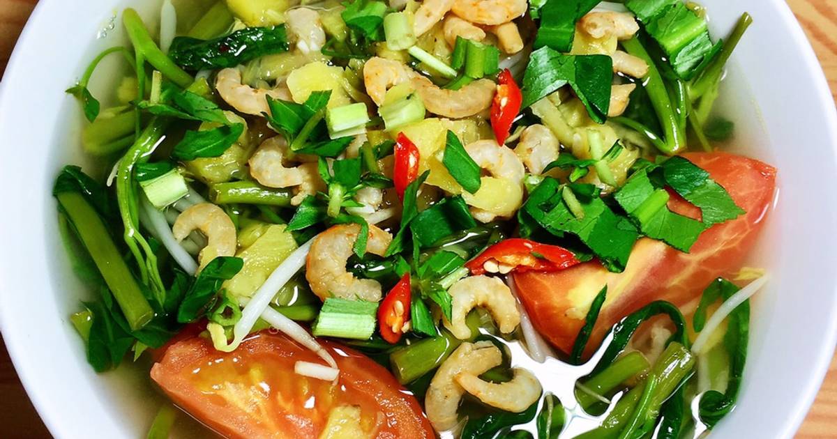Canh Chua Rau Muống Nấu Tôm Khô