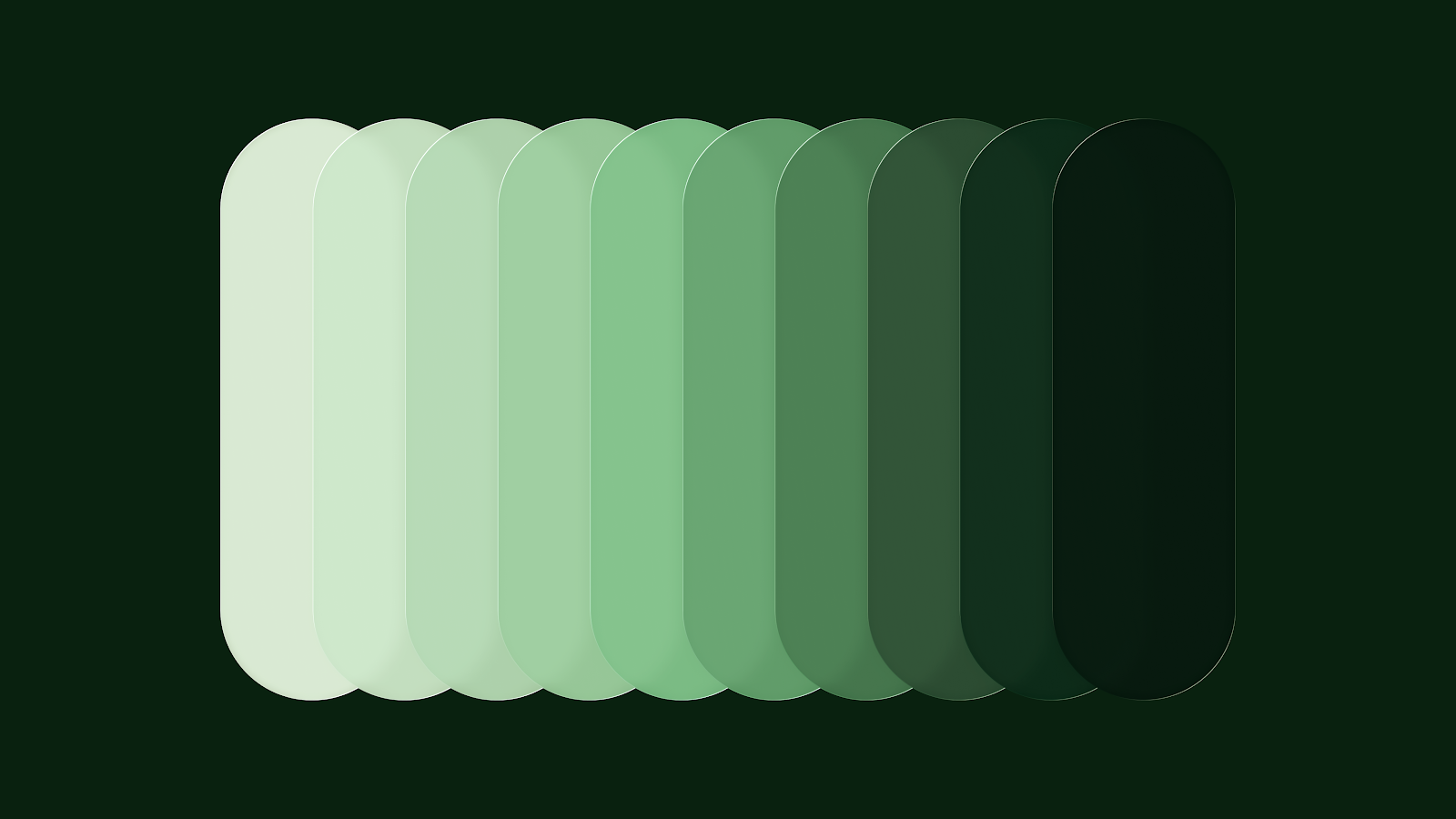Green Tone Gradient Color Palette - Minimalist Graphic Design 5K Wallpaper (5120x2880)
