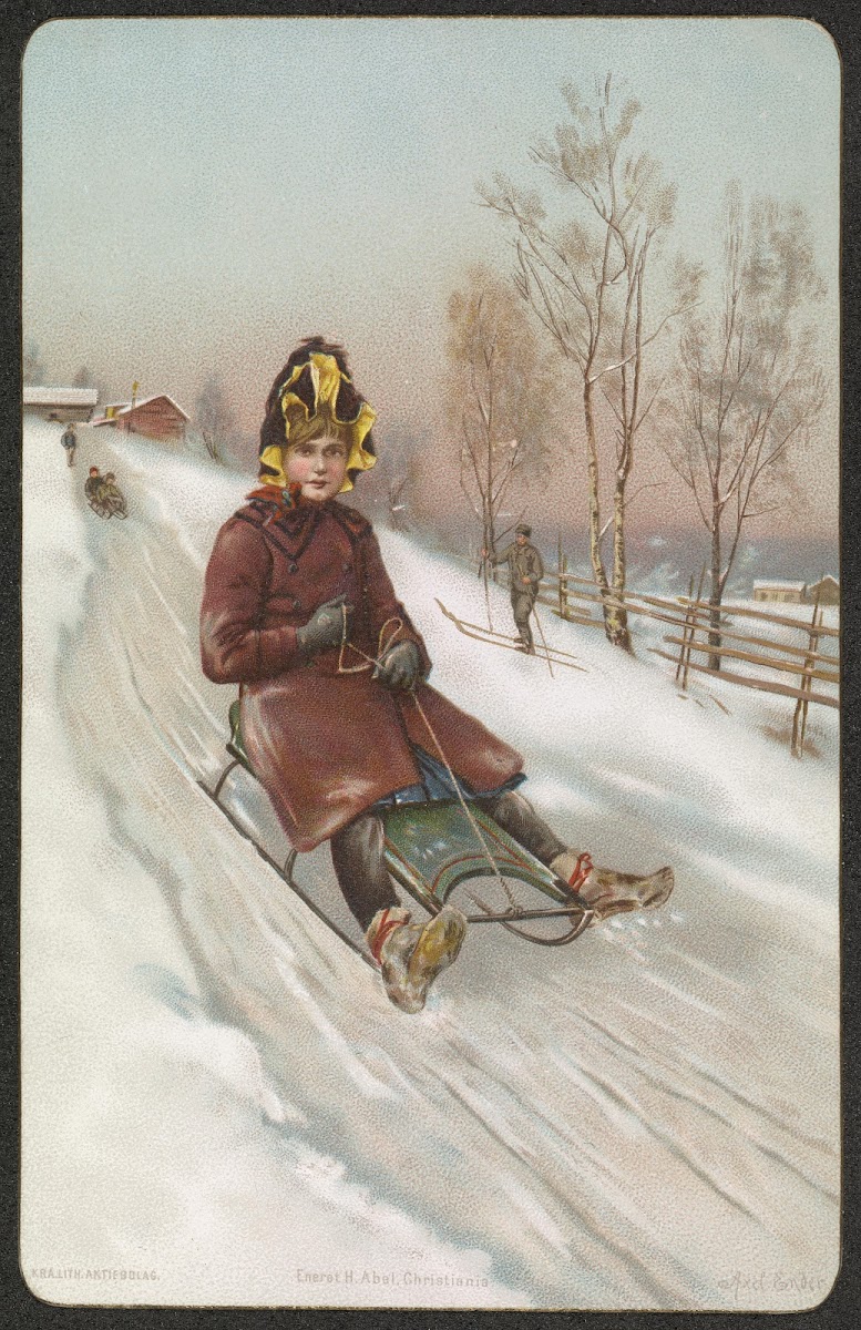 Girl on sled