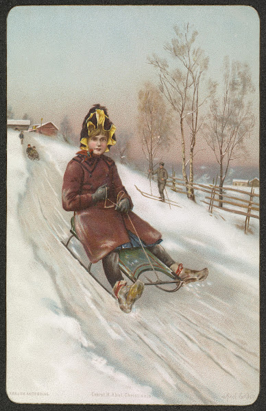 Girl on sled