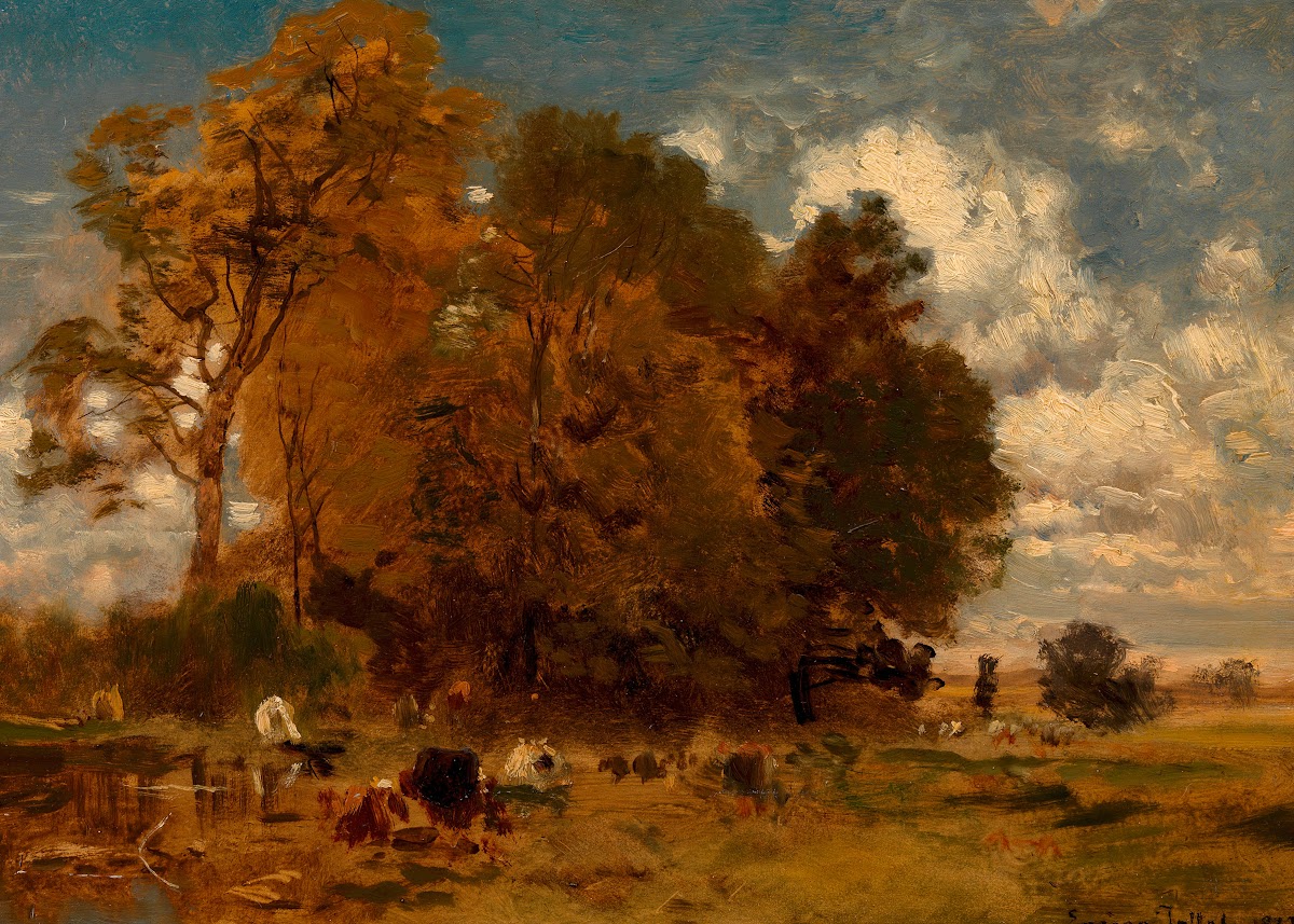 Aulandschaft mit Kühen 1872
