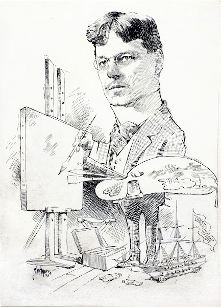 Caricature of Eric pape 1906