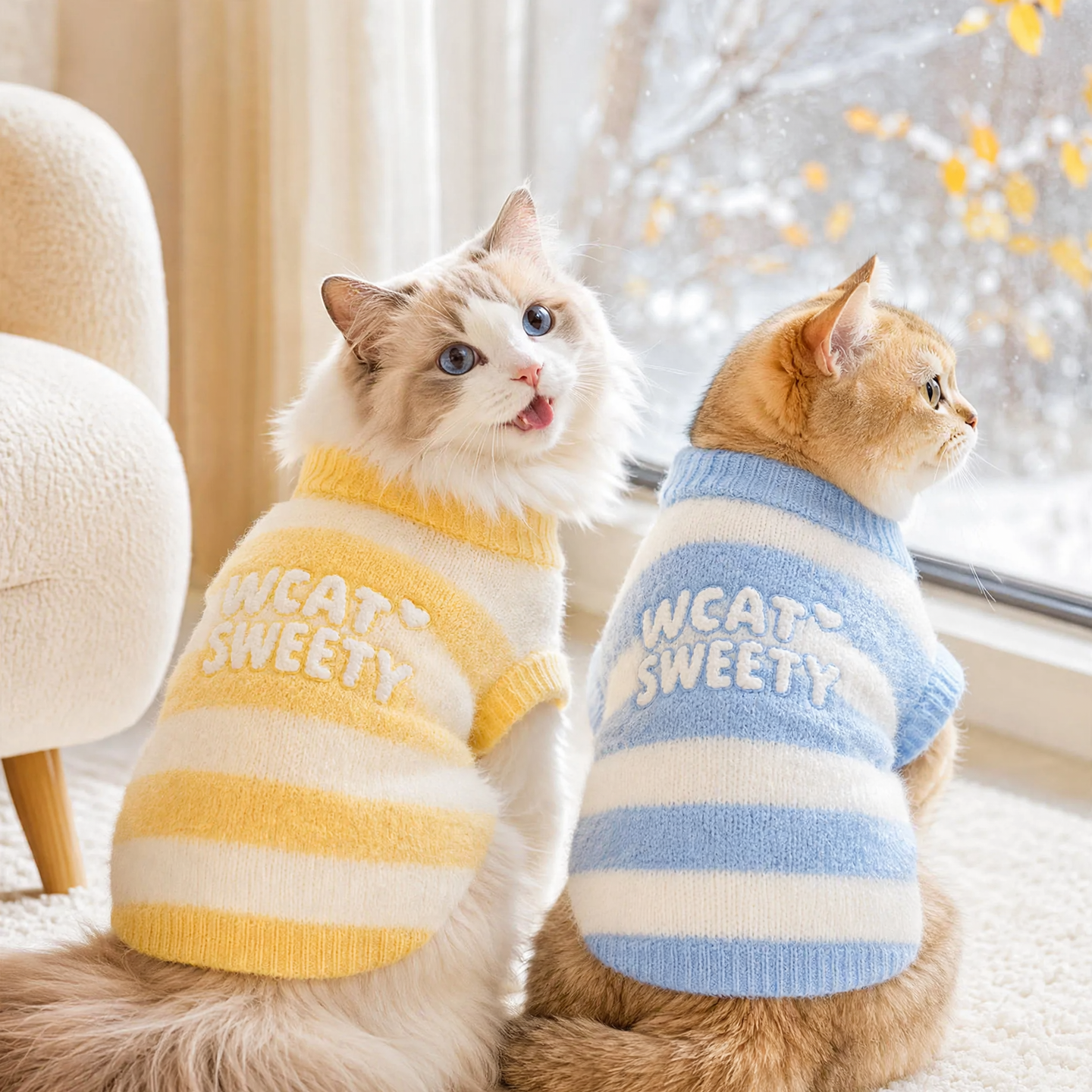 Pet sweater with letter pattern