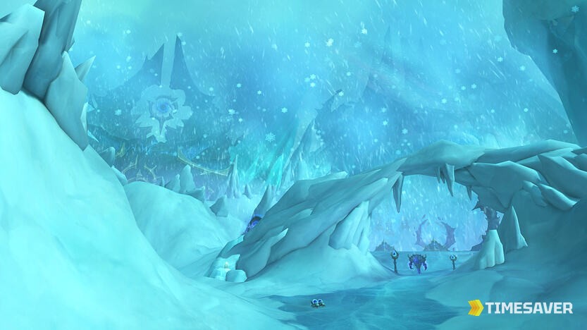 The frozen new zone of Val, added in WoW Midnight Patch 12.0.7 — fresh, uncamped gathering nodes.