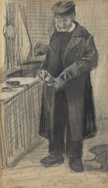 Man Polishing A Boot 1882