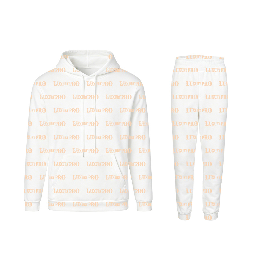 AOP Universal Double Hood Hoodie & Universal Sweatpants Two Piece Pants