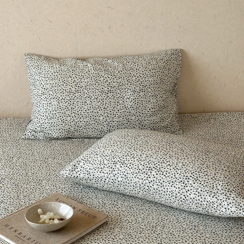Cotton pillow covers with floral pattern