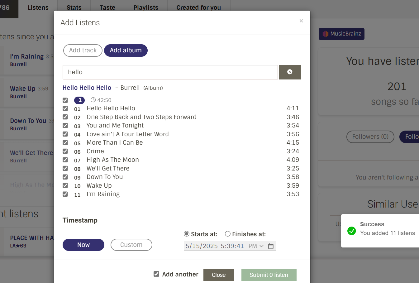 Updated dialog box with
checkbox
