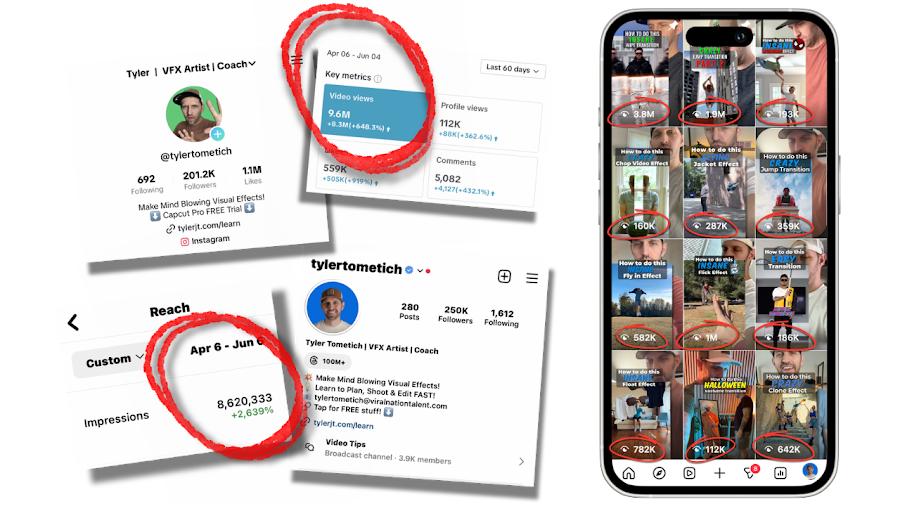 Tyler's growth and viral reels