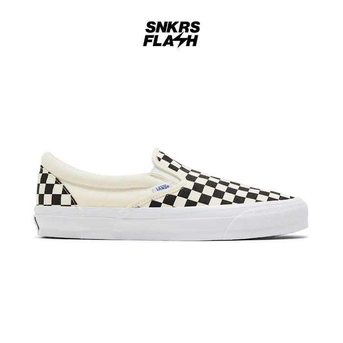 VANS SLIP ON REISSUE 98 CHECKERBOARD BLACK WHITE - Size 44
