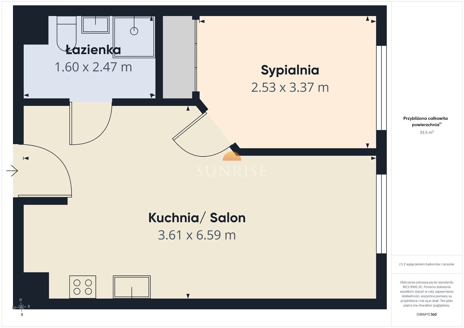 KOŁOBRZEG, Ul. Bałtycka | 33,95 m² | 2 pokoje | blisko plaży — zdjęcie 2