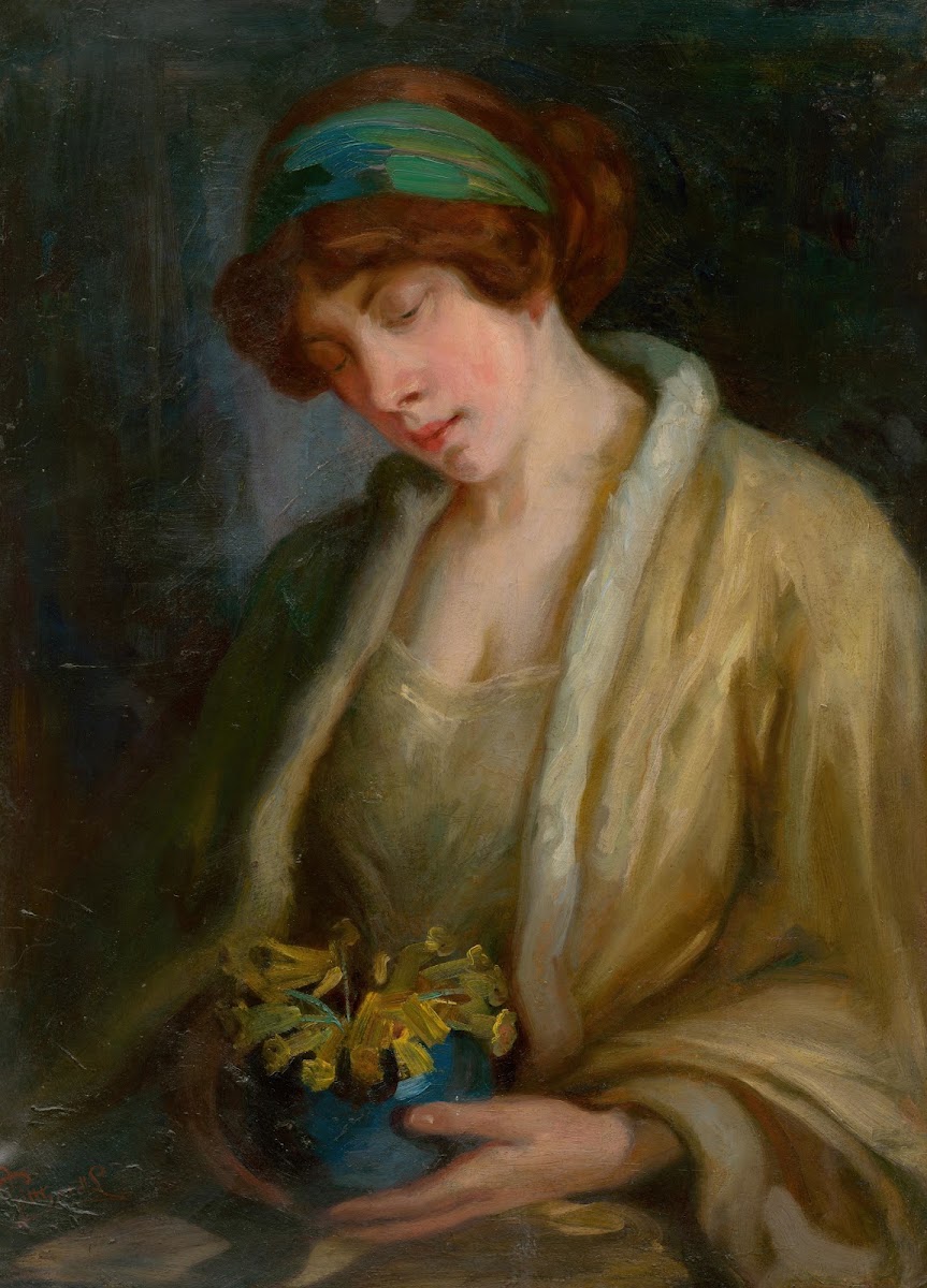 Woman with Flowers 19001910