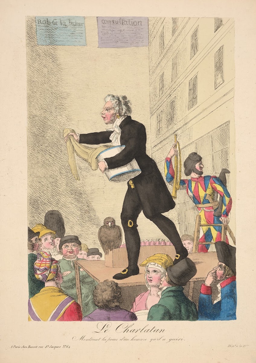 Le charlatan montrant la peau dun homme quil a gueri The charlatan showing the s