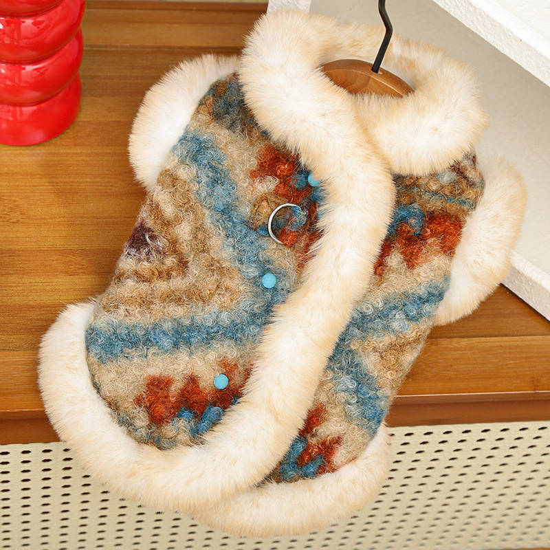 Dog jacket with fleece lining, two-layer