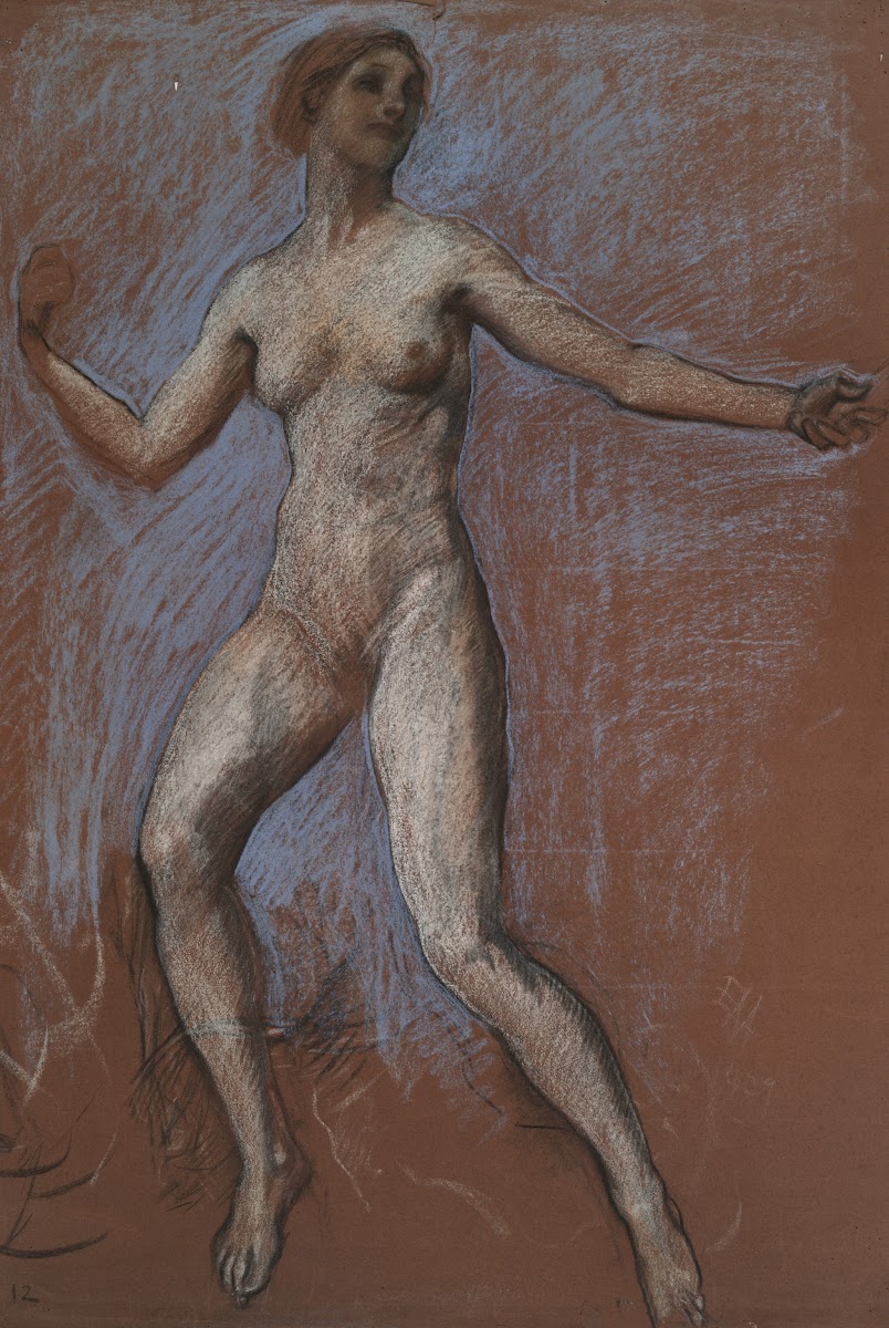 Study for figure of 12 noon for The Hours ceiling at the state capitol building