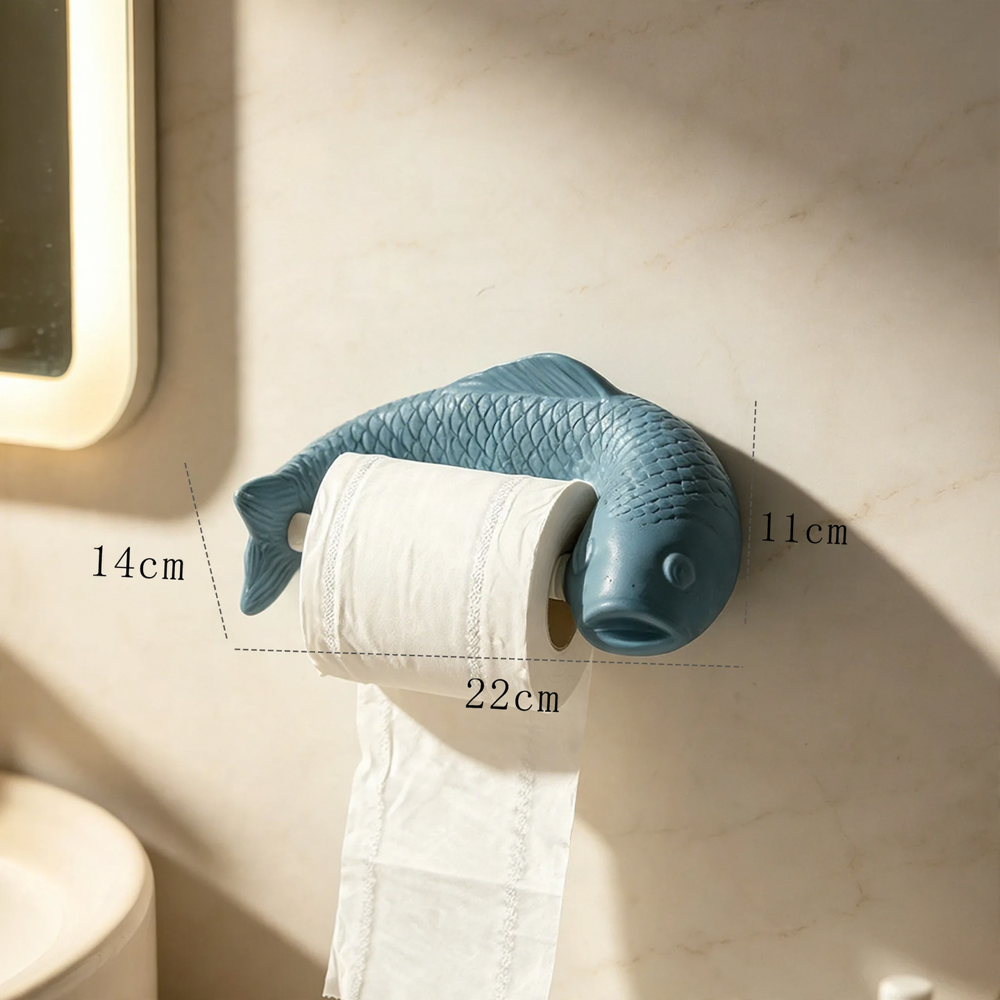 Carp Paper Holder, wall-mounted, multicolored